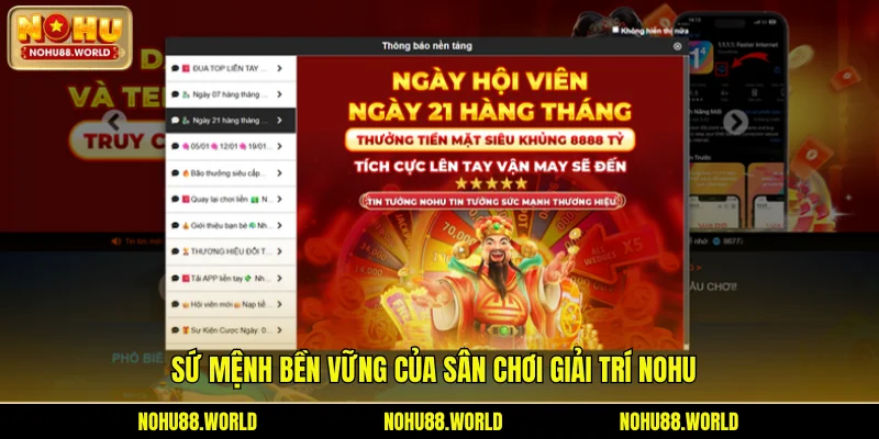 Sứ mệnh bền vững của sân chơi giải trí Nohu